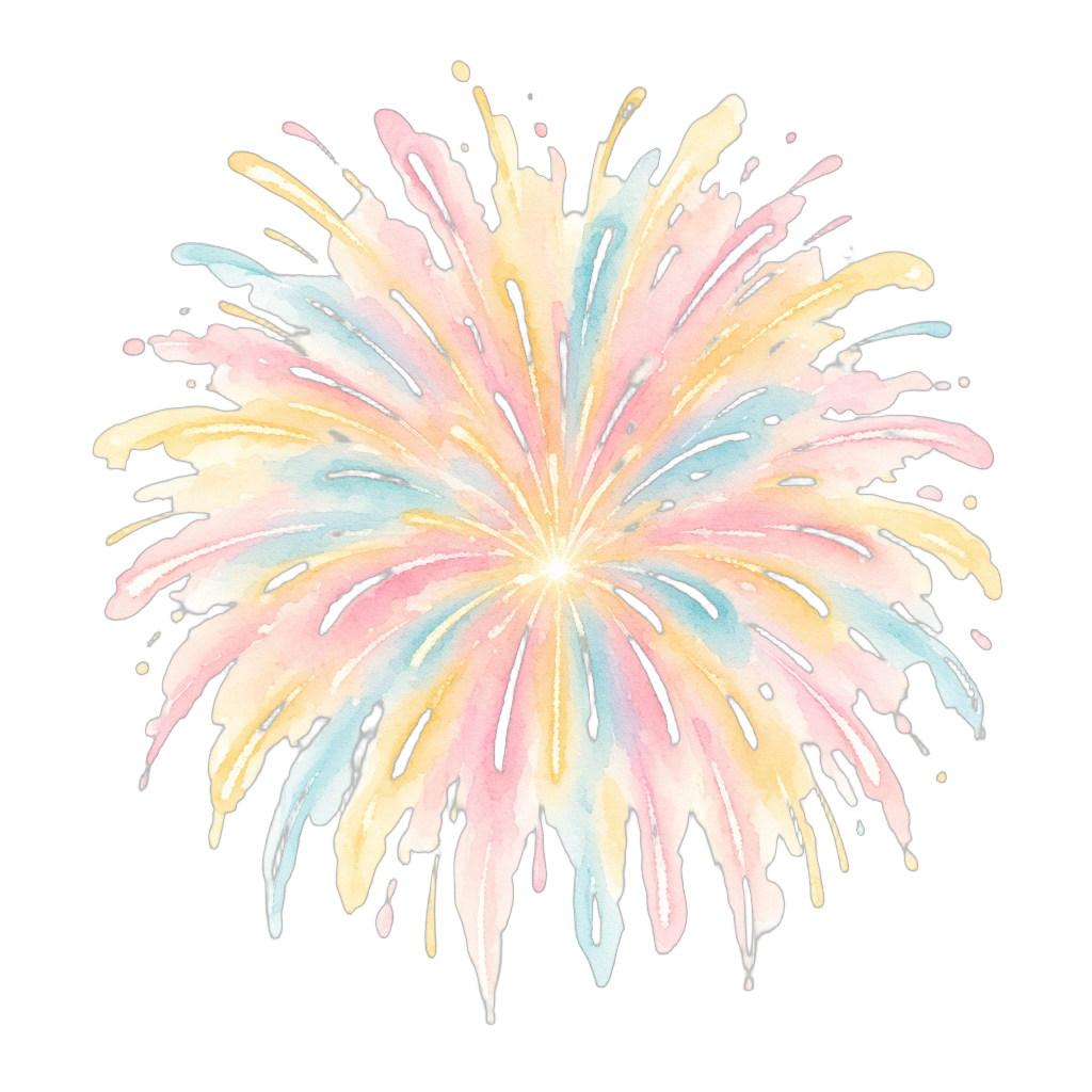 水彩の打ち上げ花火