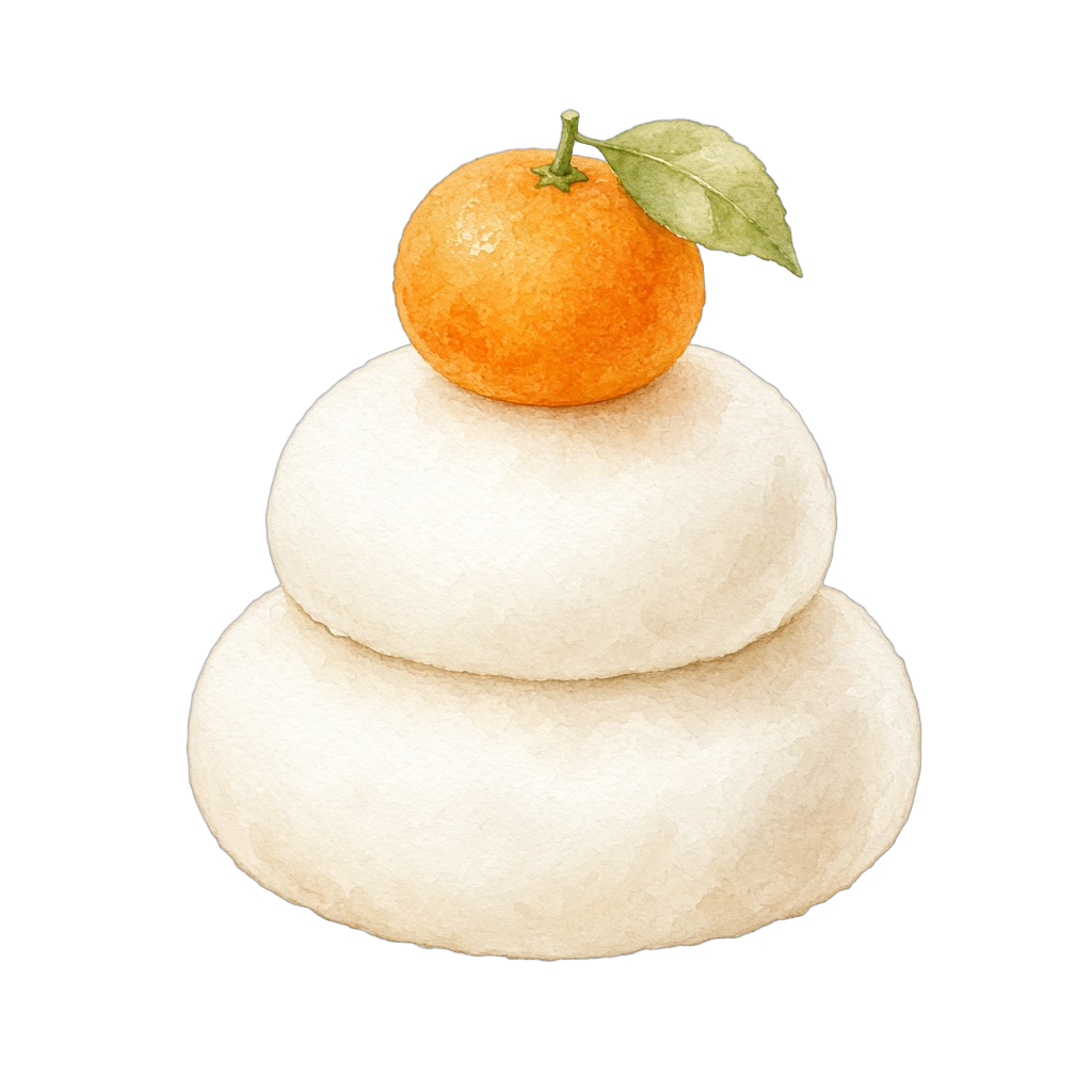 水彩のかがみもち