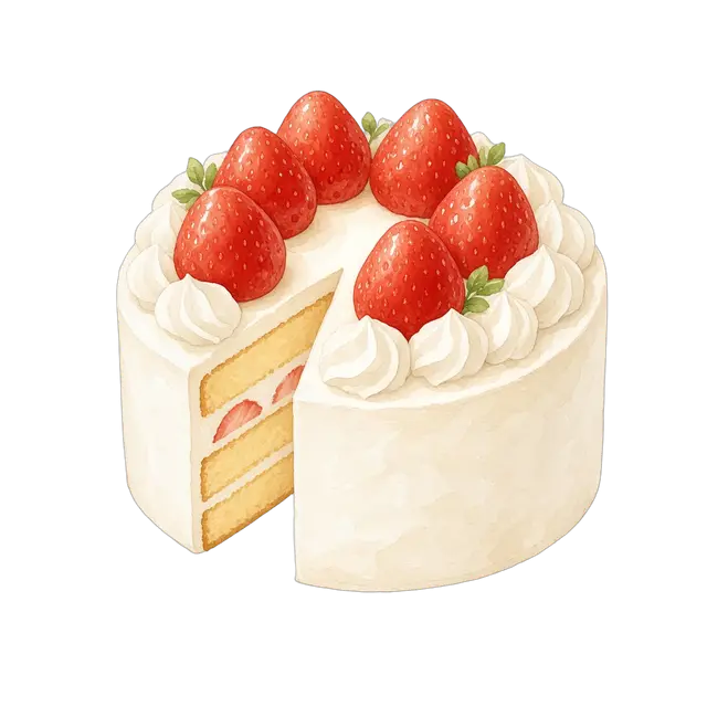 水彩のおたんじょうびケーキ
