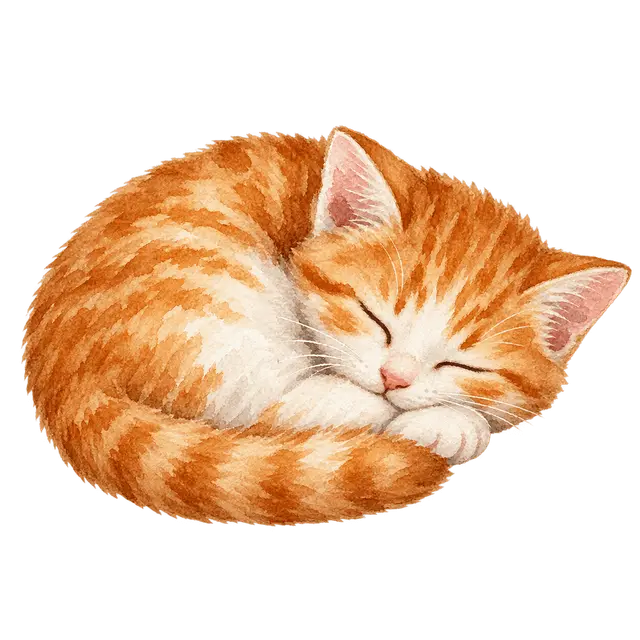 水彩のねこ（ねている）