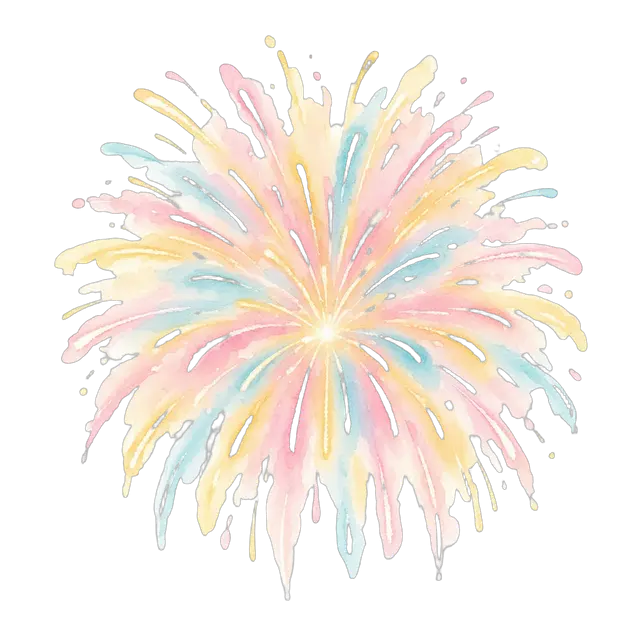 水彩の打ち上げ花火