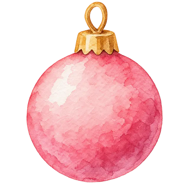 水彩のクリスマスオーナメント