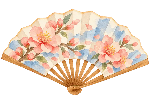 水彩の扇