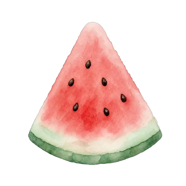 水彩のすいか（切り身）